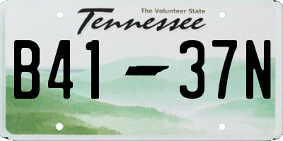 TN license plate B4137N