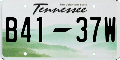 TN license plate B4137W
