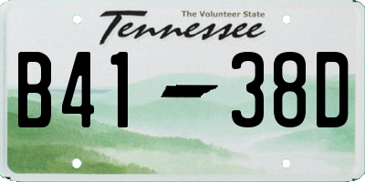 TN license plate B4138D