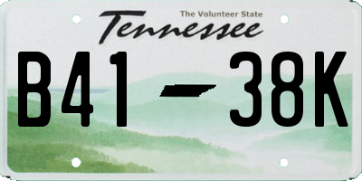 TN license plate B4138K