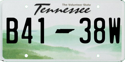 TN license plate B4138W