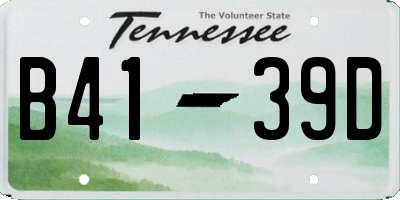 TN license plate B4139D
