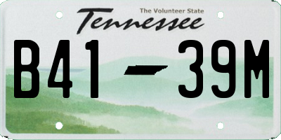 TN license plate B4139M