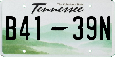 TN license plate B4139N