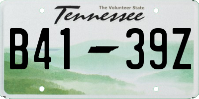 TN license plate B4139Z
