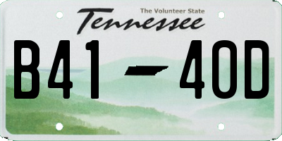 TN license plate B4140D
