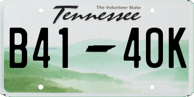 TN license plate B4140K