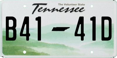 TN license plate B4141D