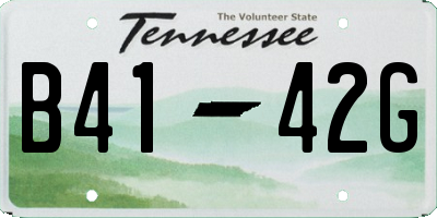 TN license plate B4142G