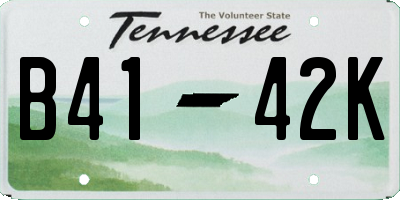 TN license plate B4142K