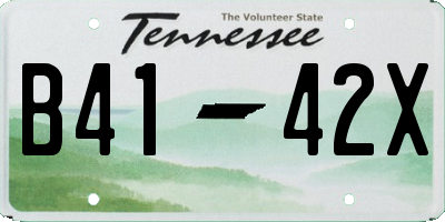 TN license plate B4142X