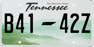 TN license plate B4142Z