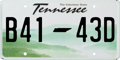 TN license plate B4143D