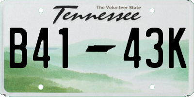 TN license plate B4143K