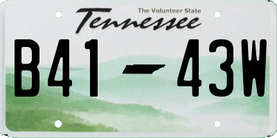 TN license plate B4143W