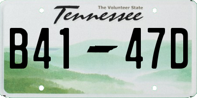 TN license plate B4147D