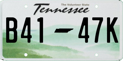 TN license plate B4147K