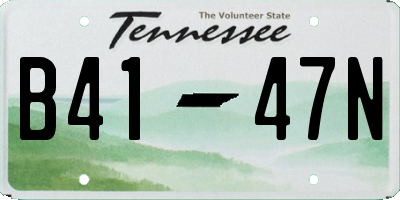 TN license plate B4147N