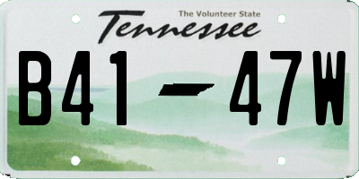 TN license plate B4147W