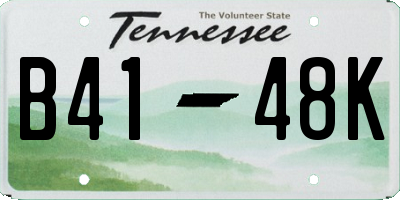 TN license plate B4148K