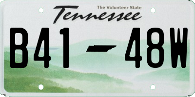 TN license plate B4148W