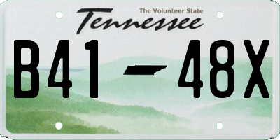 TN license plate B4148X