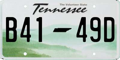 TN license plate B4149D