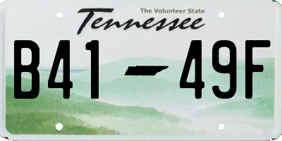 TN license plate B4149F
