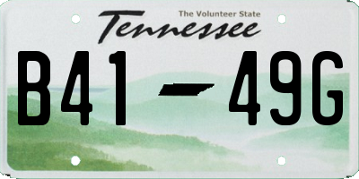 TN license plate B4149G