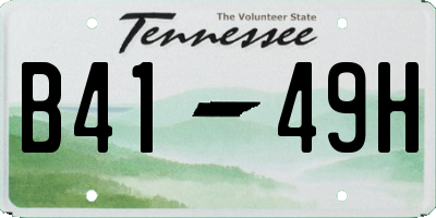 TN license plate B4149H