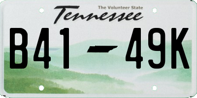 TN license plate B4149K