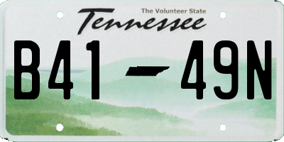 TN license plate B4149N