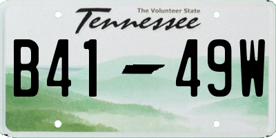 TN license plate B4149W