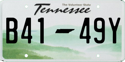 TN license plate B4149Y