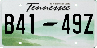 TN license plate B4149Z