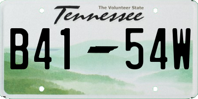 TN license plate B4154W