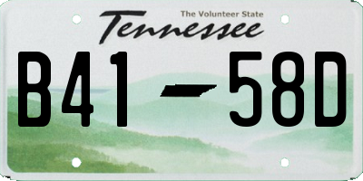 TN license plate B4158D