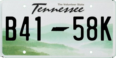 TN license plate B4158K