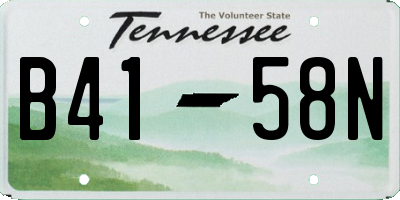 TN license plate B4158N