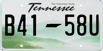 TN license plate B4158U