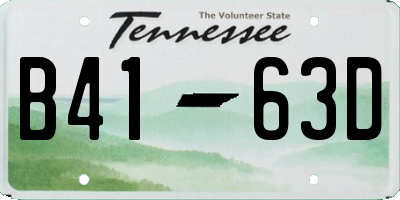 TN license plate B4163D