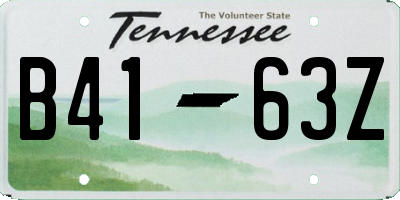 TN license plate B4163Z