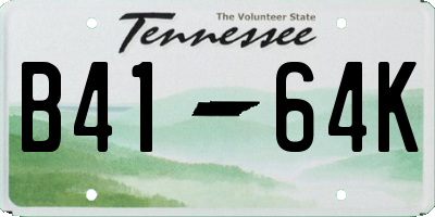 TN license plate B4164K