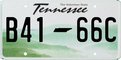 TN license plate B4166C
