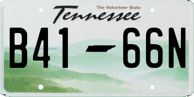 TN license plate B4166N