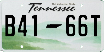 TN license plate B4166T