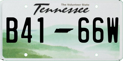 TN license plate B4166W