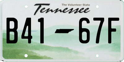 TN license plate B4167F