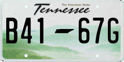 TN license plate B4167G