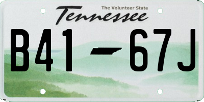 TN license plate B4167J